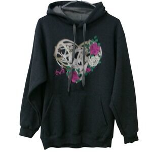 Realtree Women's Antler Heart Floral Hoodie Grey & Pink Pullover Small